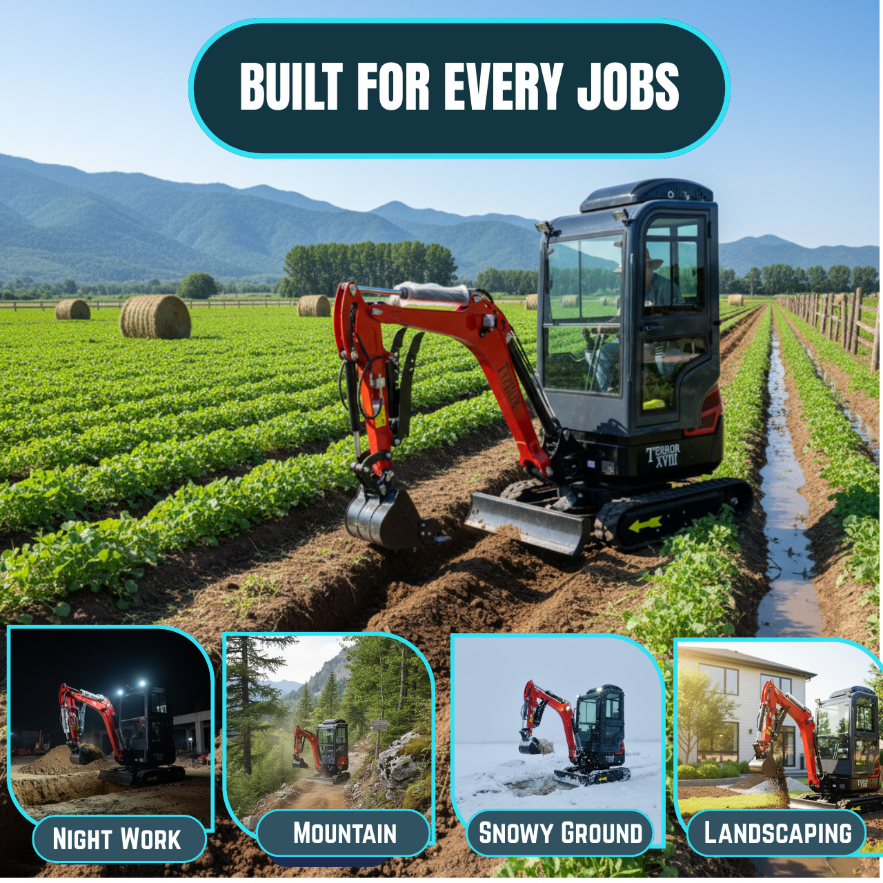 TYPHON Terror XVIII Prestige Mini Excavator 2 Ton AC Cabin DIgger Kubota D902