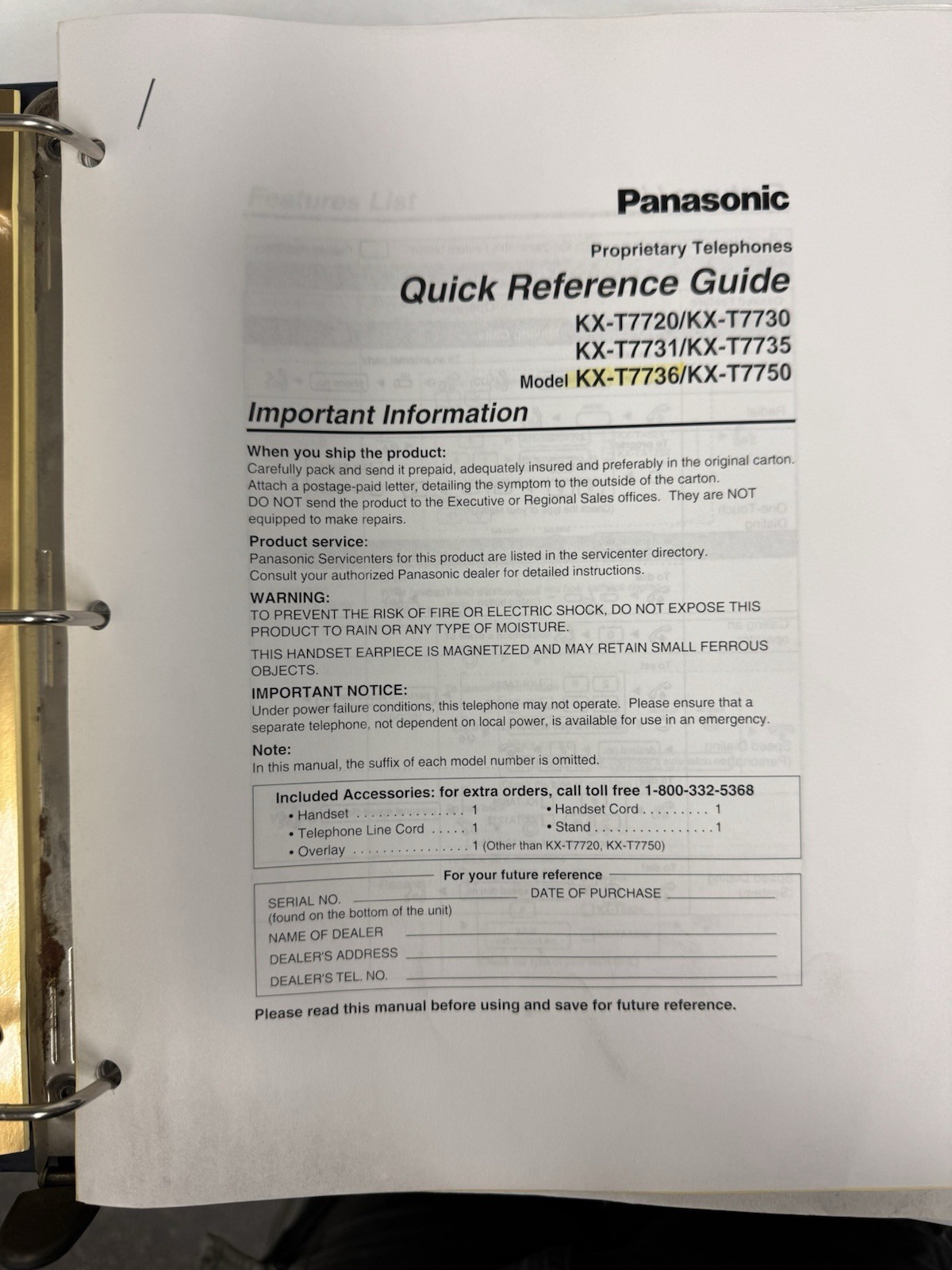 Panasonic KX-TA824 Hybrid Telephone System w/ KX-TVA50, VIKING PA-2A, 6 Phones