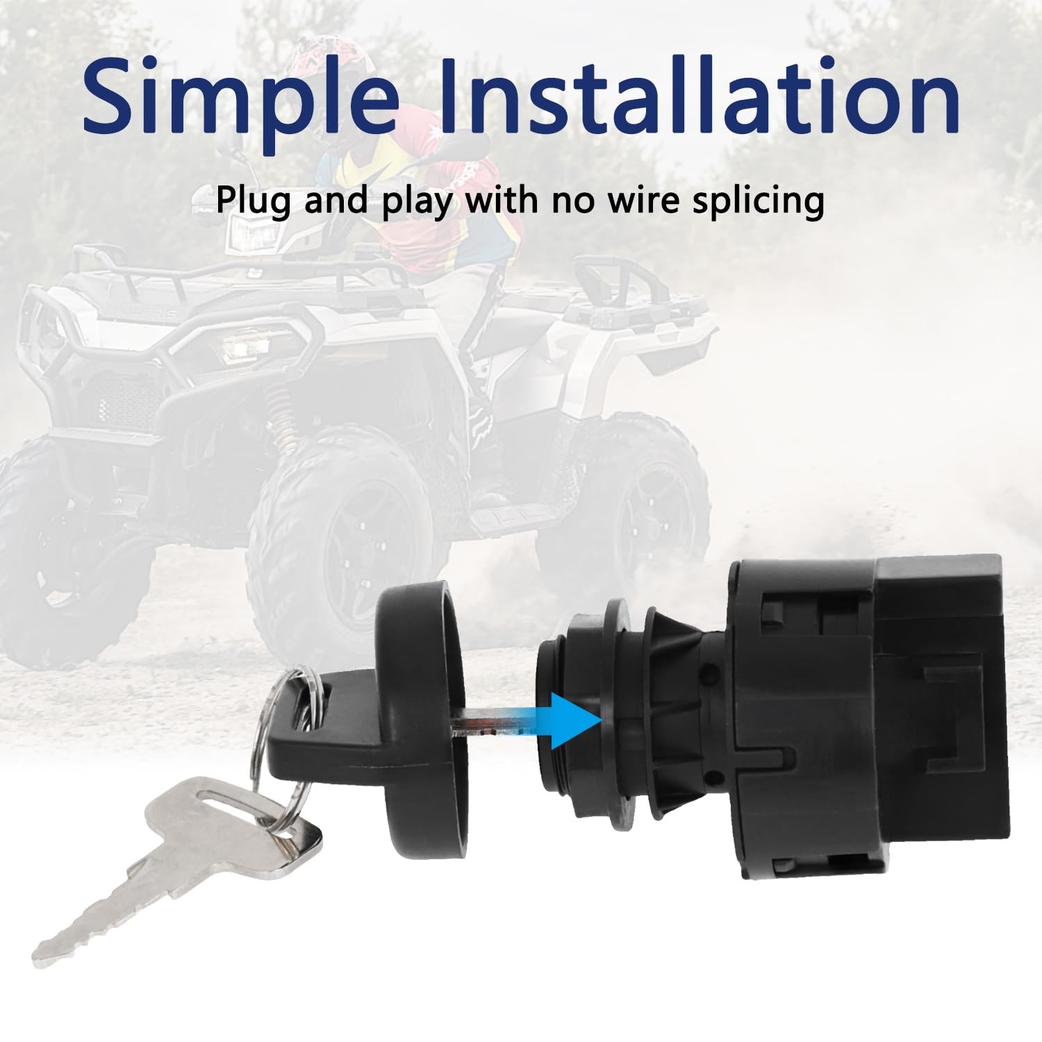Ignition Key Switch 3 Position 6 Pins Compatible with Polaris Sportsman 400 500