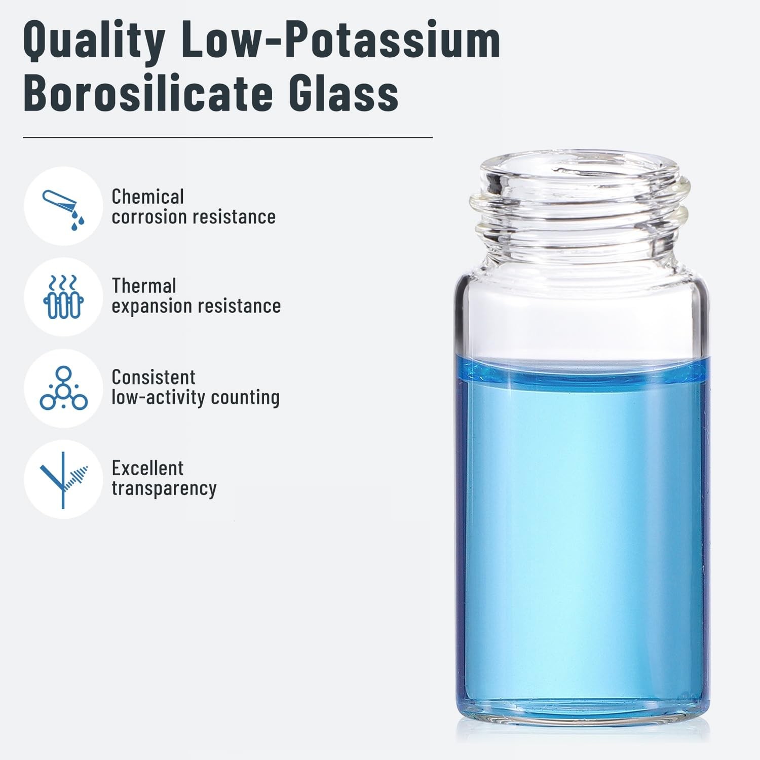 500pcs 20ml Scintillation Vials Borosilicate Glass Sample Vials Counting Vial ﻿