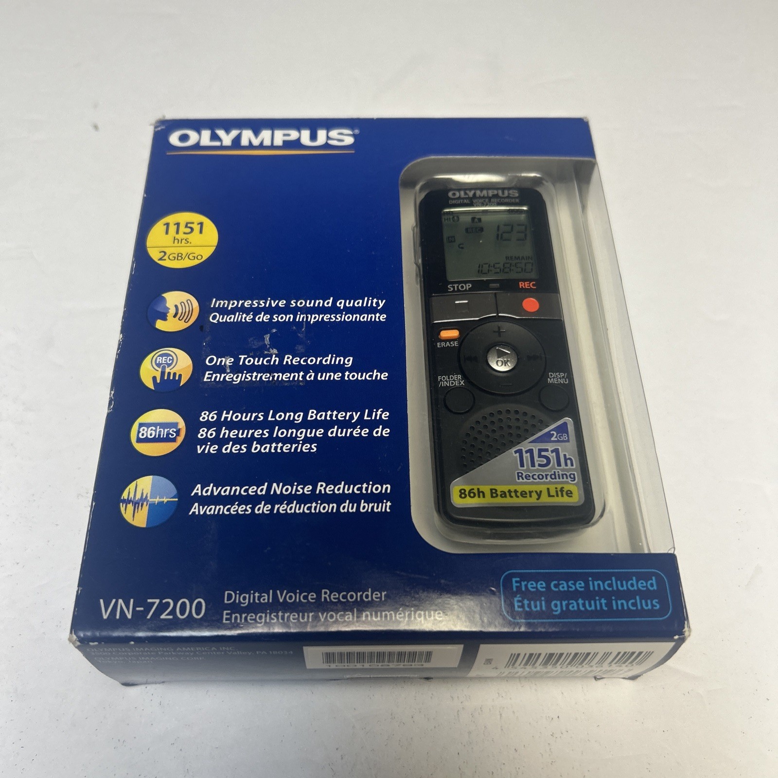 NEW Olympus VN-7200 Digital Voice Recorder 1100hrs 2GB Memo Smart Notetaking NOB