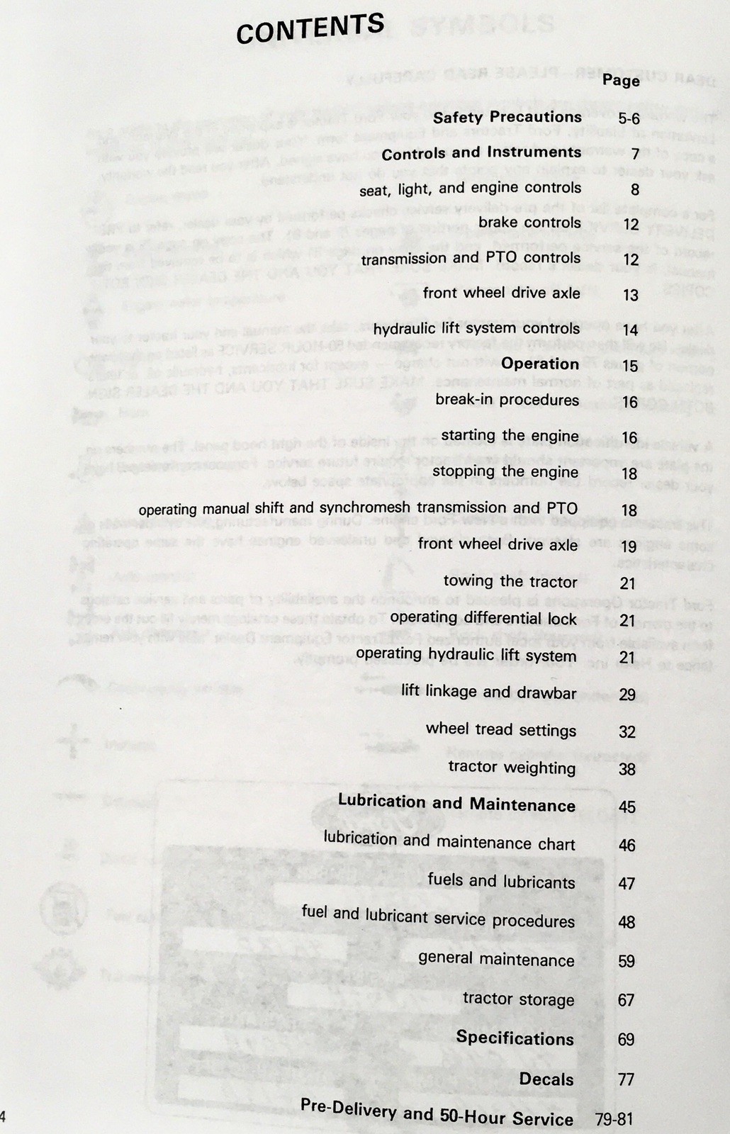 Ford Model 2810 2910 3910 4610 Tractor Owners Operators Manual Maintenance Book