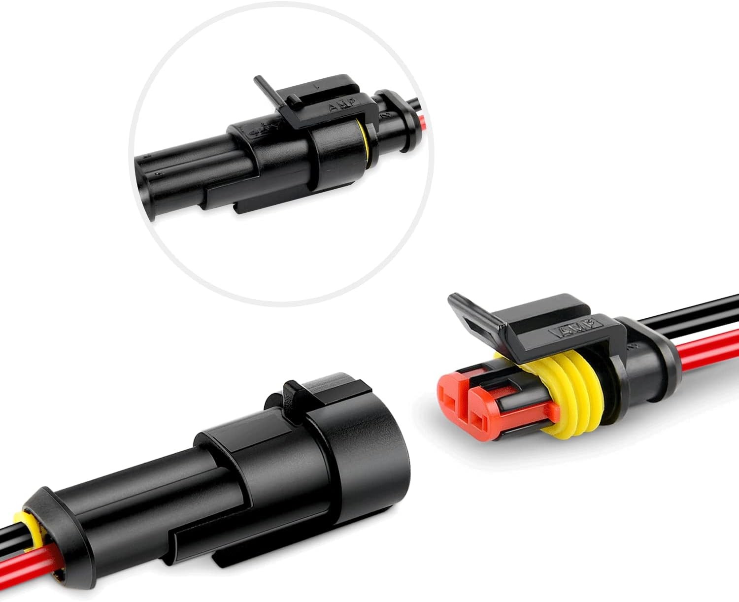 2Pin Way Car Waterproof Male Female Electrical Connector Plug Wire Kit Set Lot