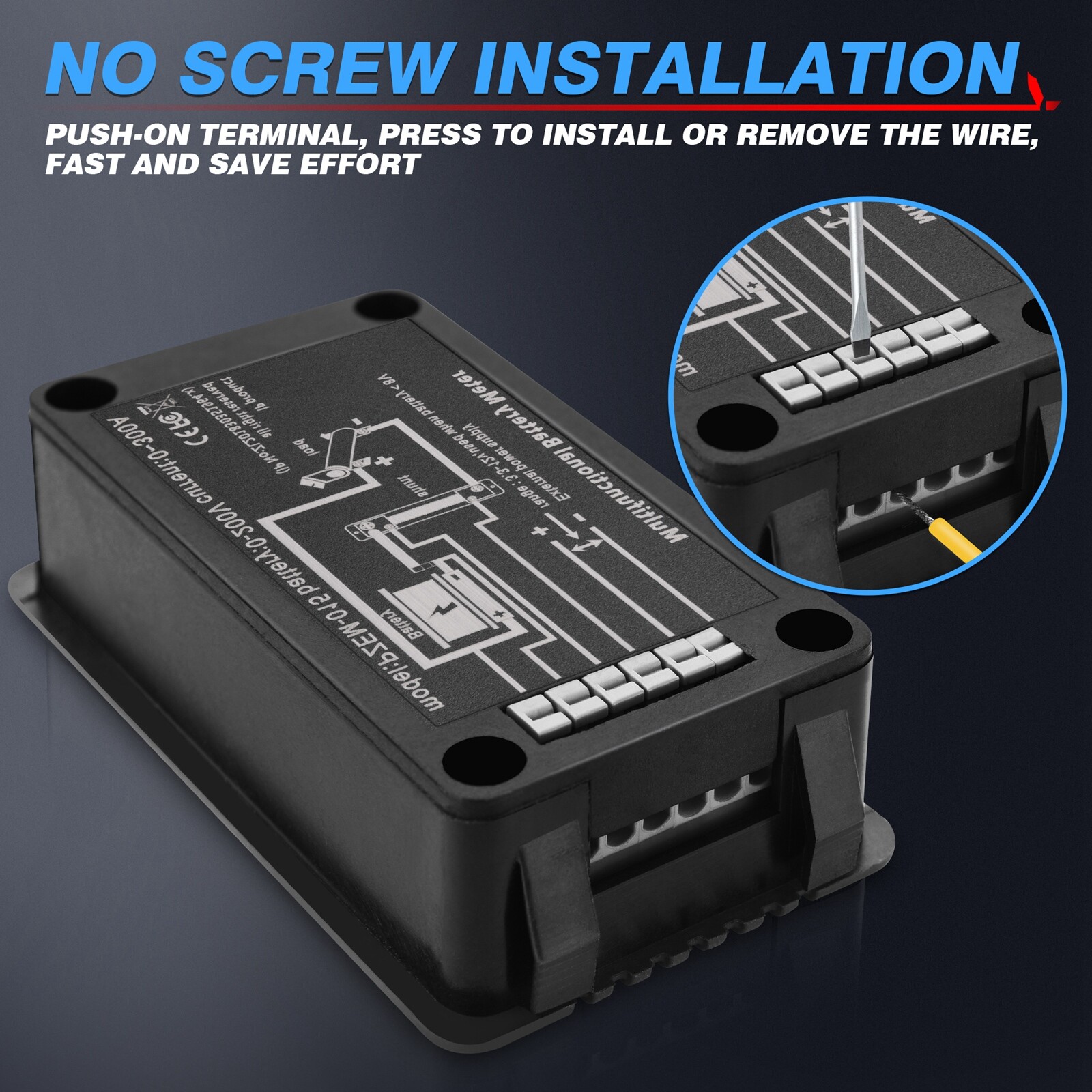 100A Shunt LCD Display DC Battery Monitor 0-200V Volt Amp Meter For Car RV Solar
