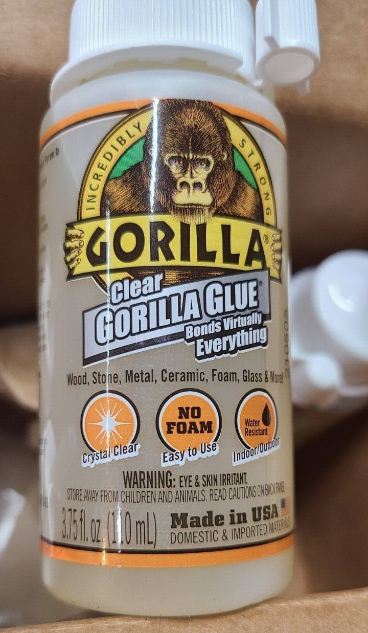 (2) Gorilla Glue 3.75 fl. oz Bottles Water Resistant Clear Gorilla Glue NO FOAM!