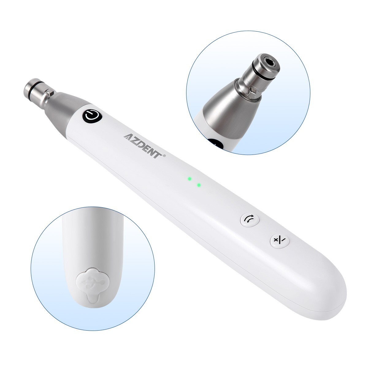 Cordless AZ Dental Electric Hygiene Prophy Handpiece 360° Swivel+2 Prophy Angles