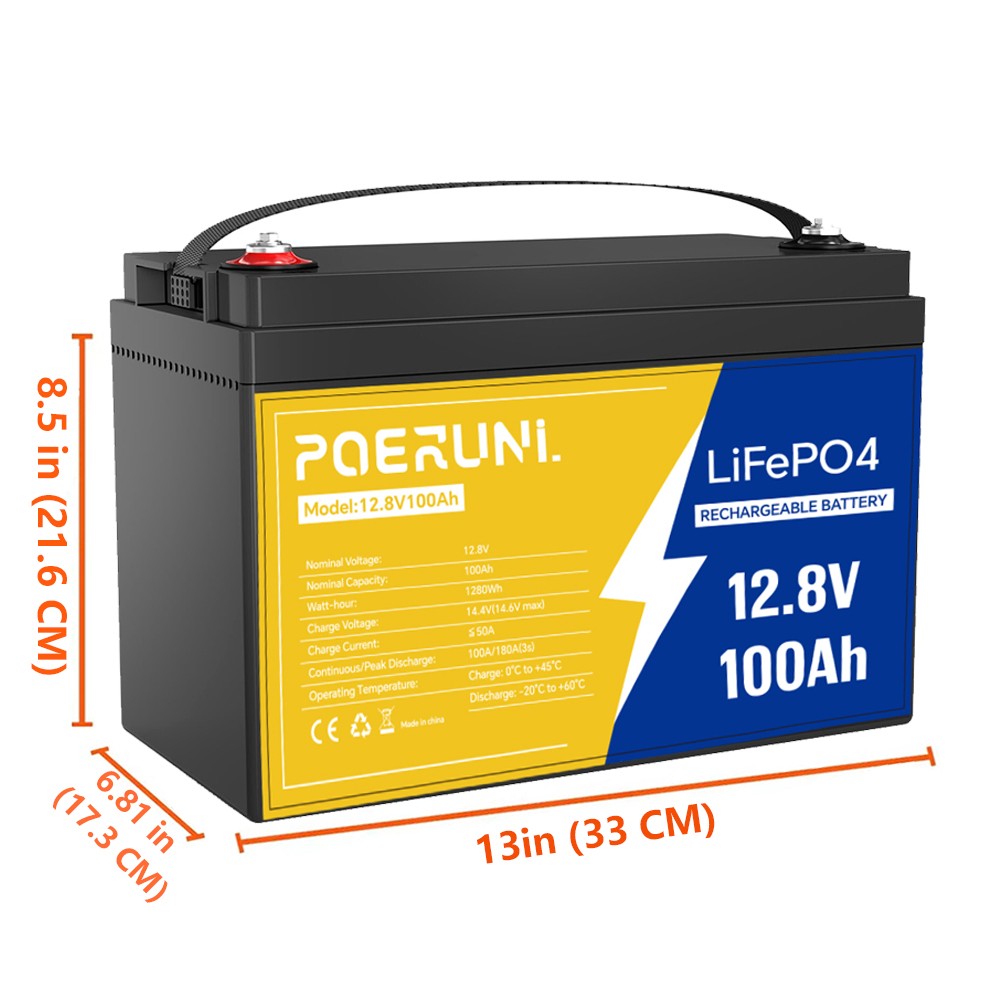 NEW 12V 100Ah LiFePO4 Lithium Battery 8000+ Deep Cycle BMS for Solar RV Off-grid