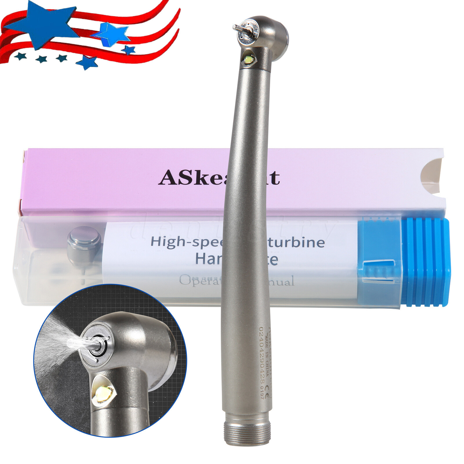 Pieza de mano LED turbina alta velocidad fibra óptica dental estilo NSK 2/4 Hole