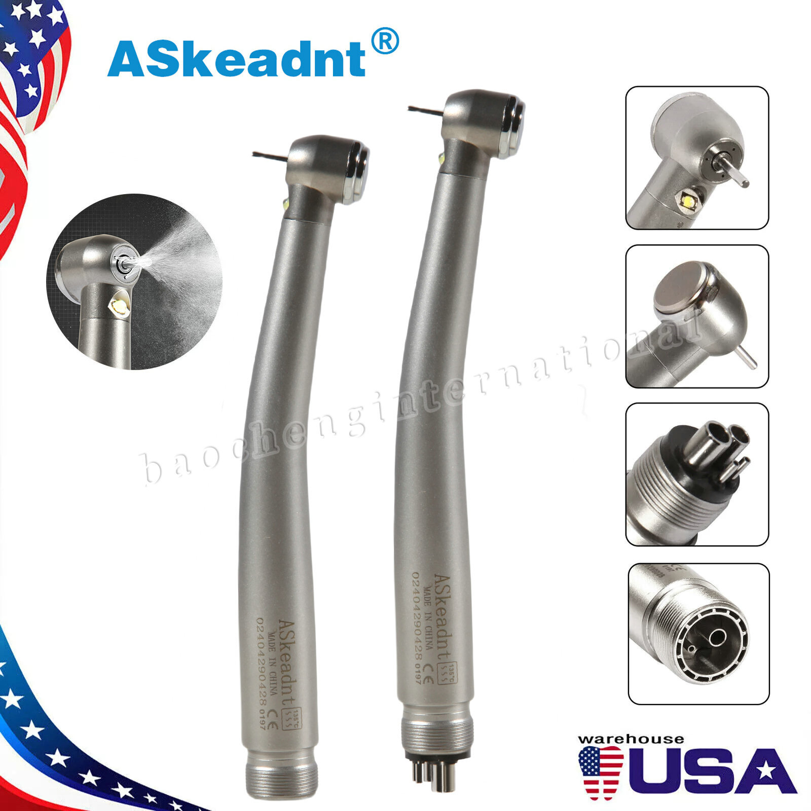 Estilo NSK Dental LUZ LED Pieza de mano de alta velocidad 2/4 Hoyo 3 rociar
