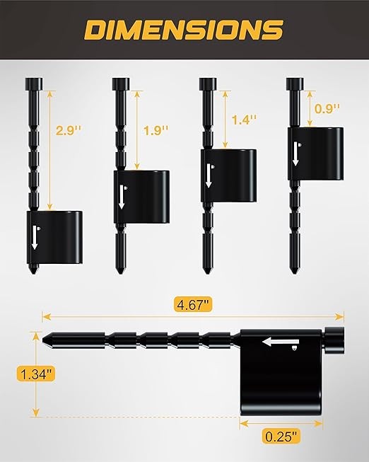 Trailer Tongue Coupler Lock Adjustable Tongue Pin 1/4″ Diameter, Fits Black