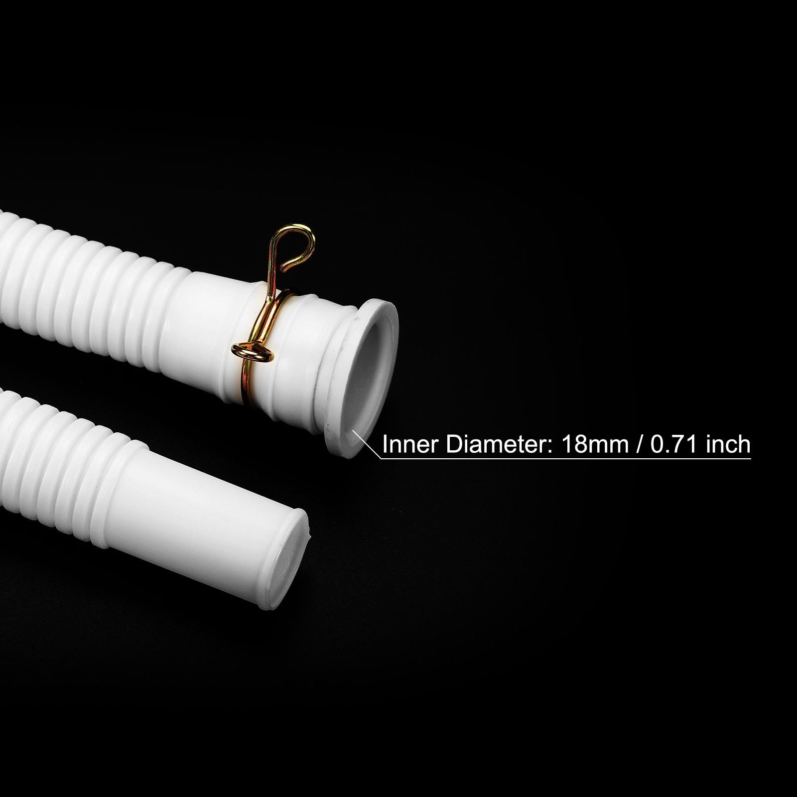 Universal Air Conditioner Drain Hose 18mm ID 5.3ft Thickened with Clamp White