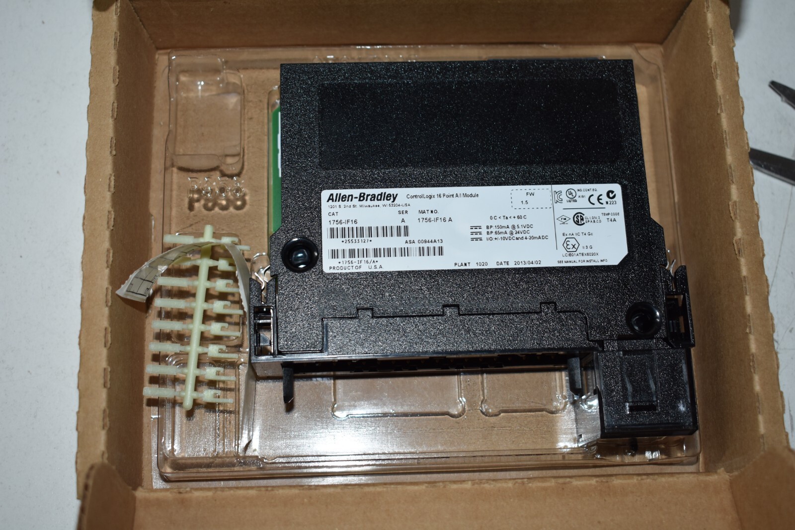 1756-IF16 ALLEN BRADLEY CONTROLLOGIX ANALOG INPUT MODULE SER A 2013