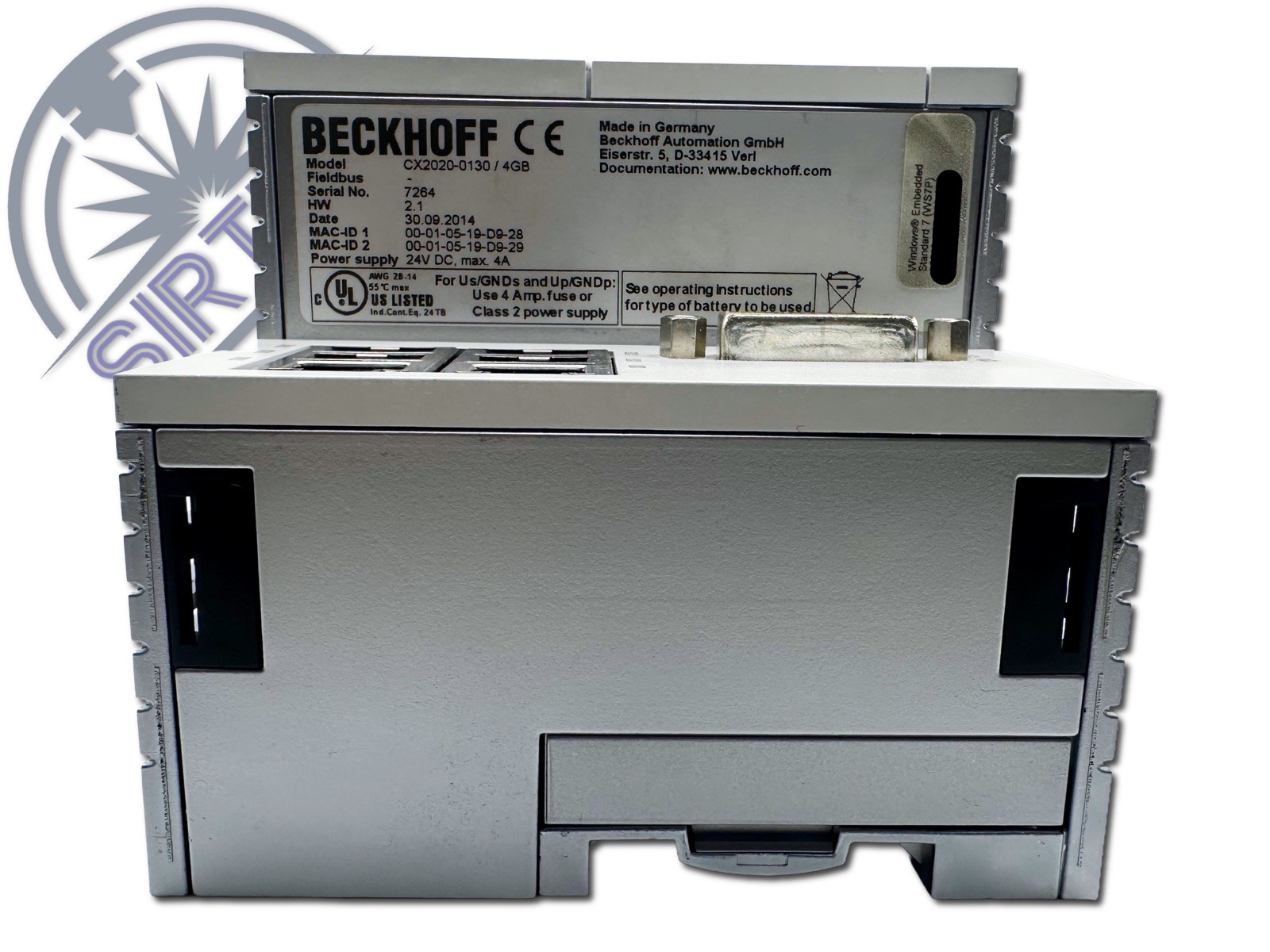 Beckhoff Embedded PC CPU CX2020-0130, CX2100-004 ( w/ EL1018 & EL2008 Modules)
