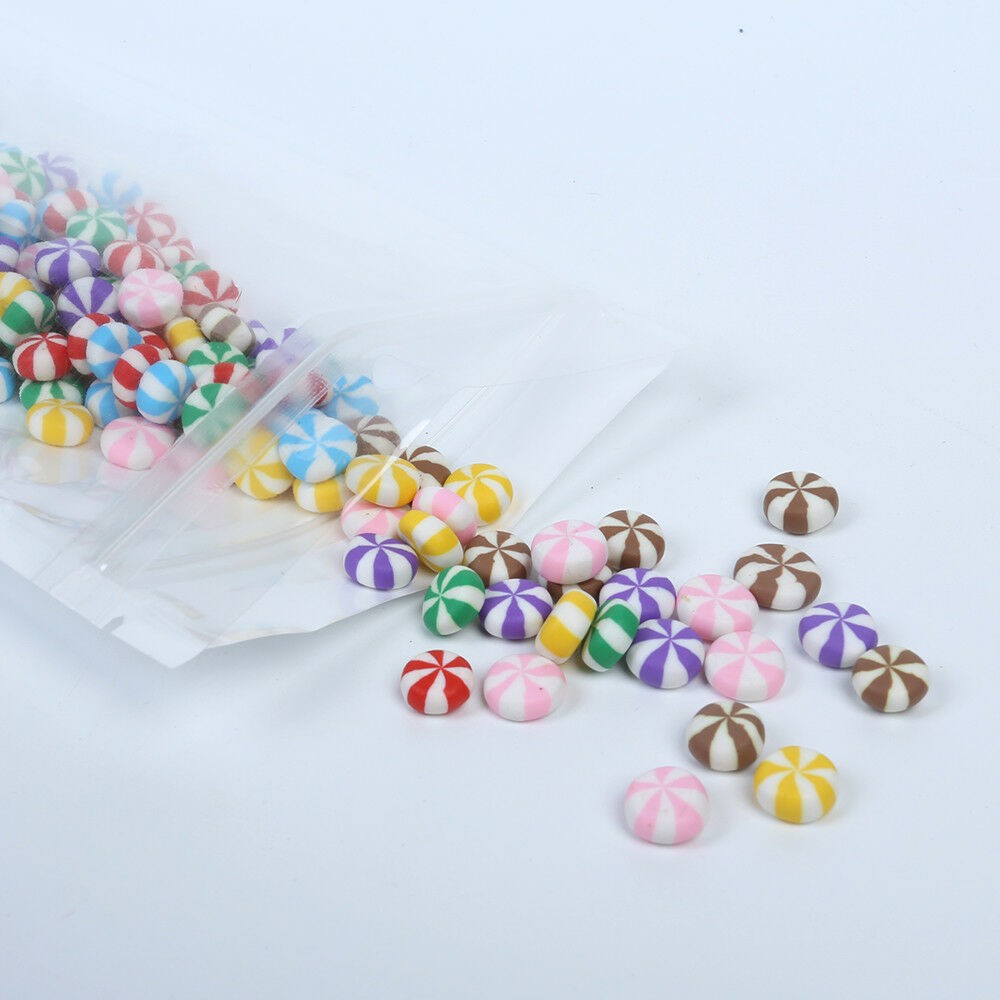 Custom Design Flat Glossy Zipper Pouches | Clear Front White Back Snack Storage