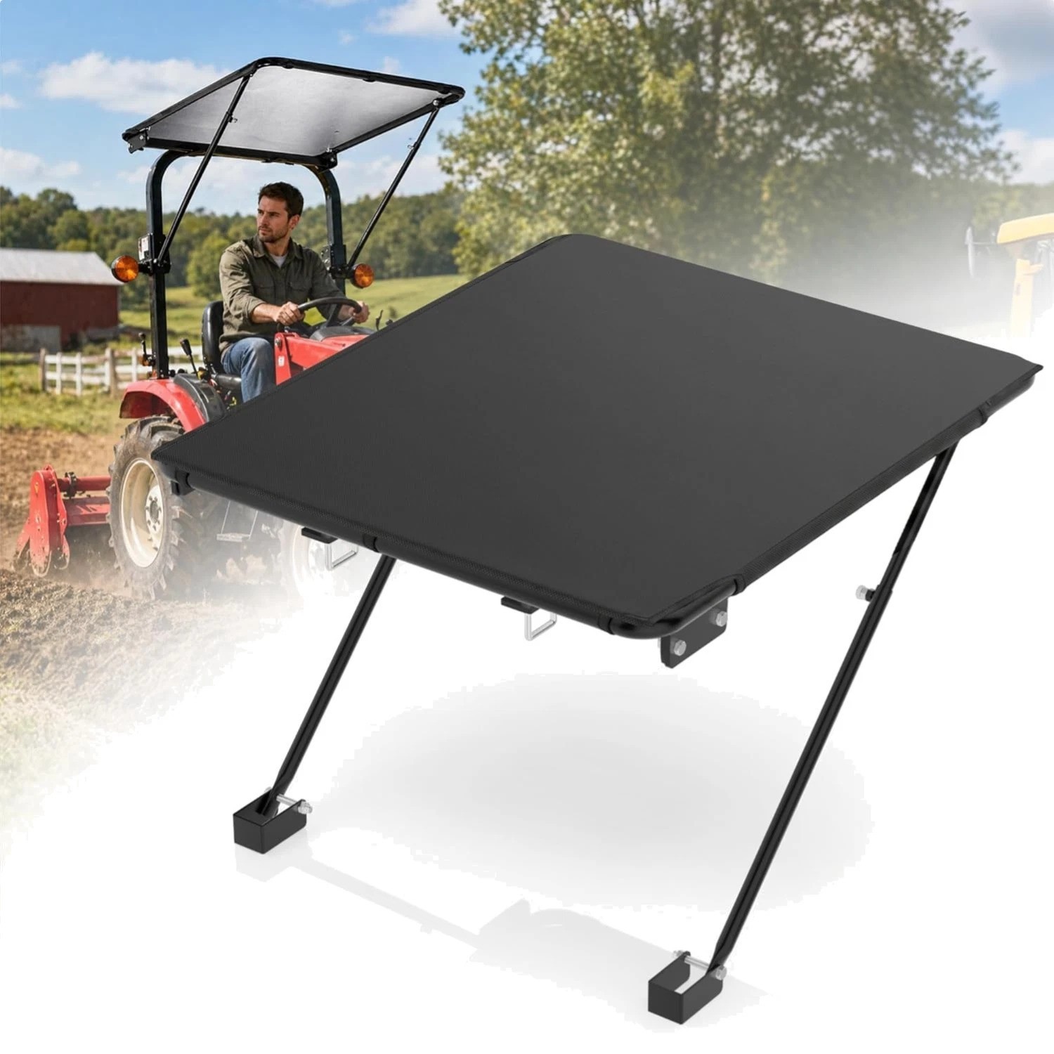 Universal Lawn Mower Canopy – 95% Sun Blocking & Wind Resistant for ROPS Frames