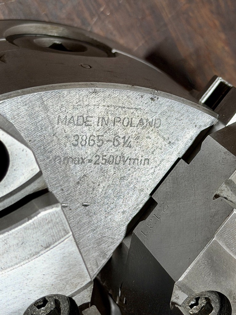 Bison SET-TRU 6-Jaw Manual Lathe Chuck 6.5″ MPN 3865-6 1/4