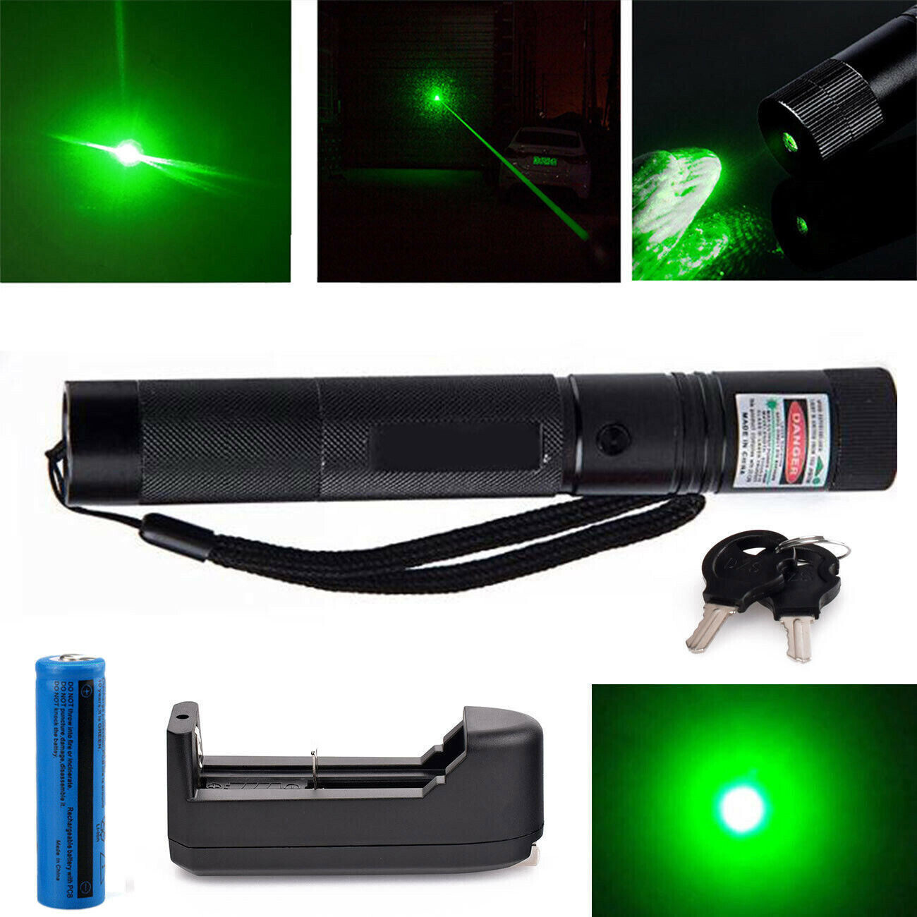 9900Miles 532nm Green Laser Pointer Pen Light Astronomy Beam Rechargeable Lazer