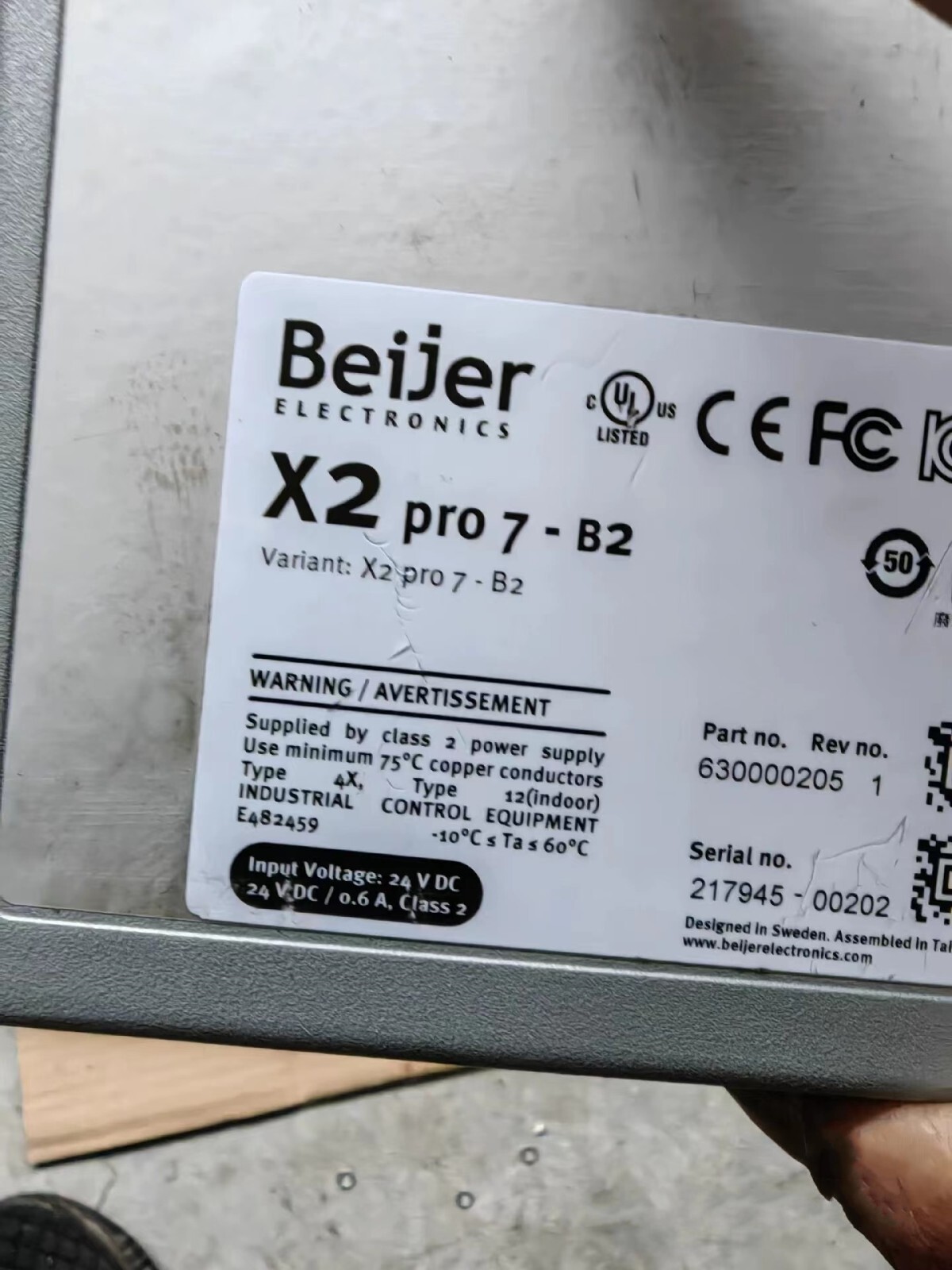 1PCS Used Beijer X2 pro7-B2 touch screen by Fedex or DHL #N9825 YF