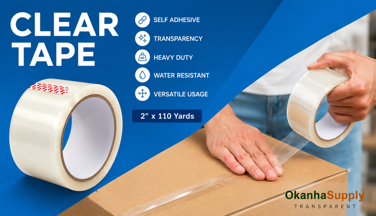 36 Rolls Clear Packing Tape 2 Inch x 110 Yards Heavy Duty Moving Shipping Tape