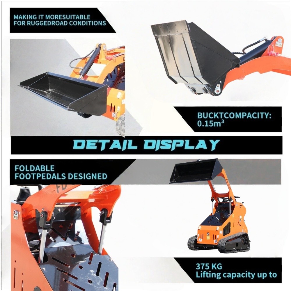 Upgraded 2025 Mini Skid Steer Track Loader Hydraulic Crawler Skid Pickup & Ship