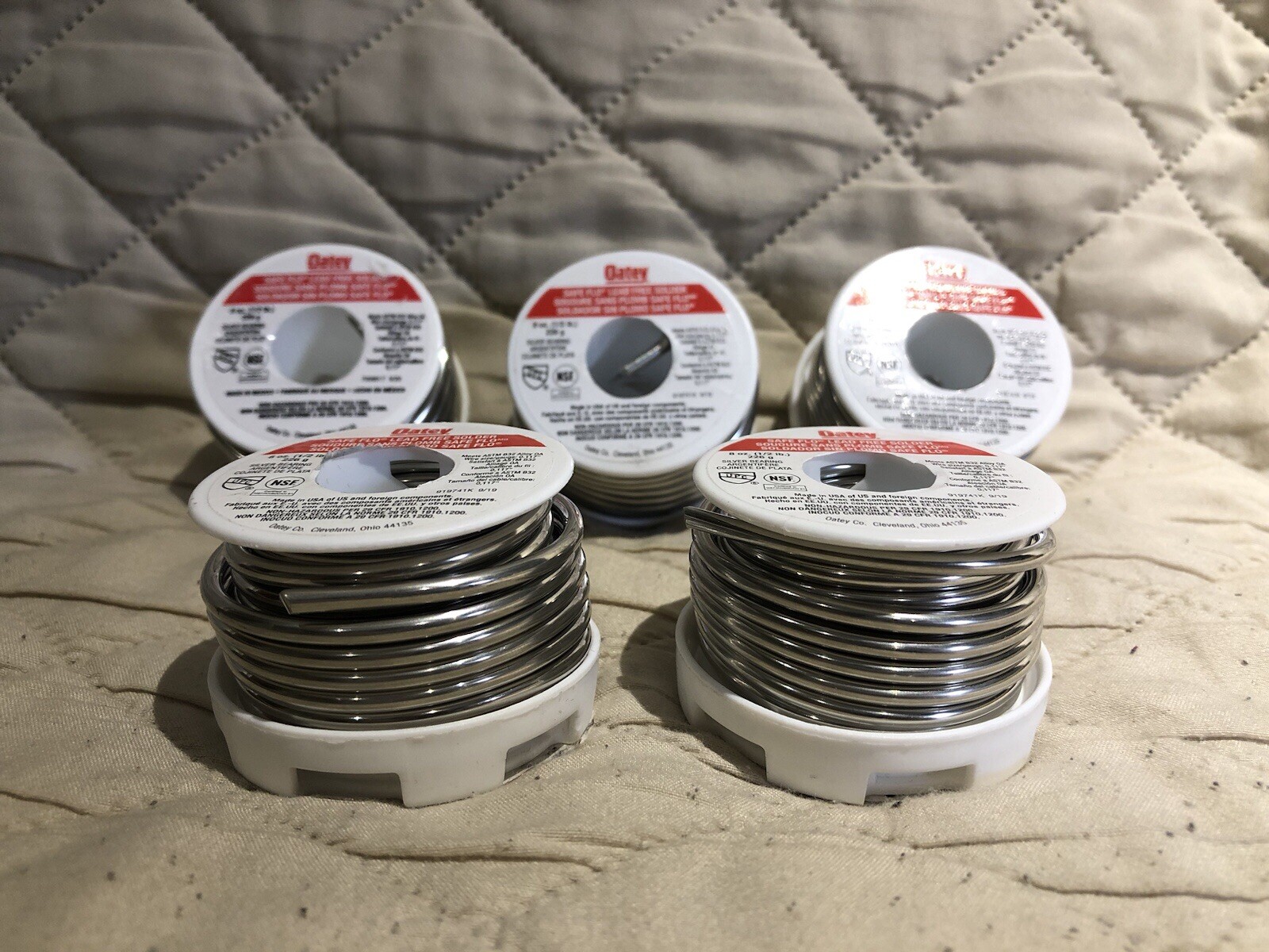 LOT OF 5 BRAND NEW 8 oz OATEY Safe Flo Lead-Free Silver Plumber’s Solder FREESH