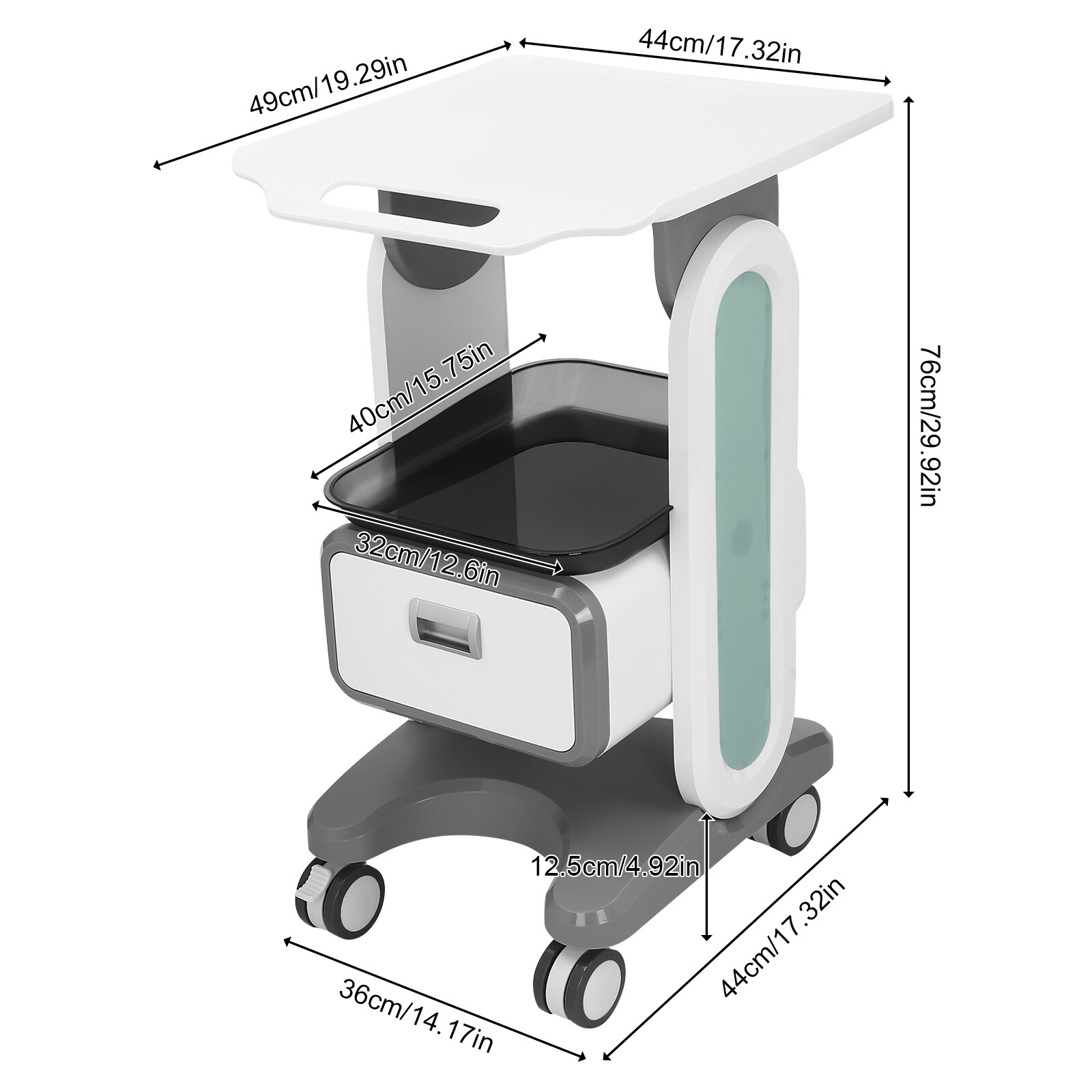 Medical Cart Mobile Cart Cosmetic Instruments Tool Rolling Storage Trolley