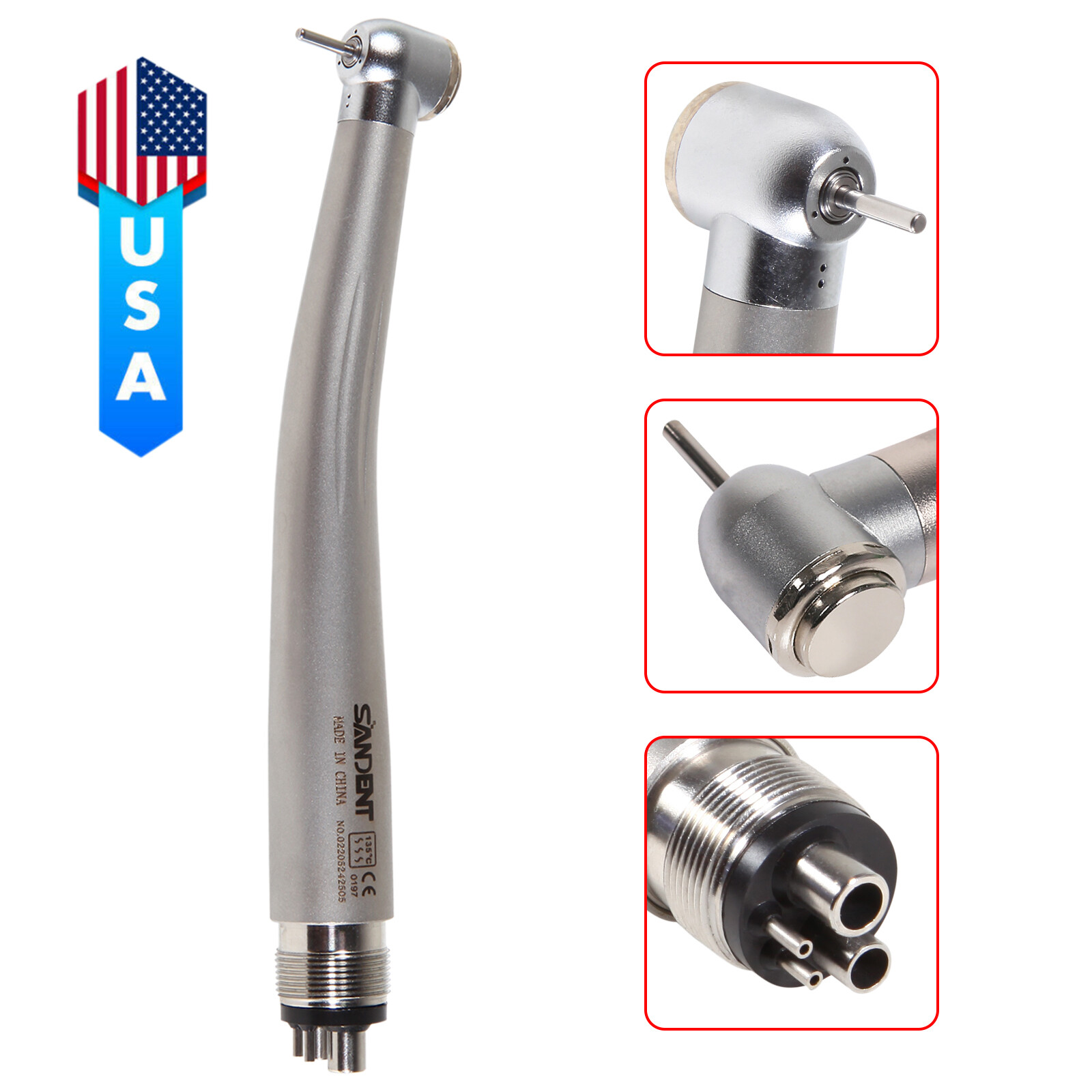 SANDENT NSK PANA MAX Style Dental High Speed Handpiece Standard Head push 4 hole