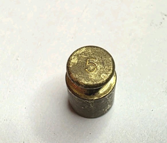 Vintage OHAUS Brass 5g Weight (5 Grams)