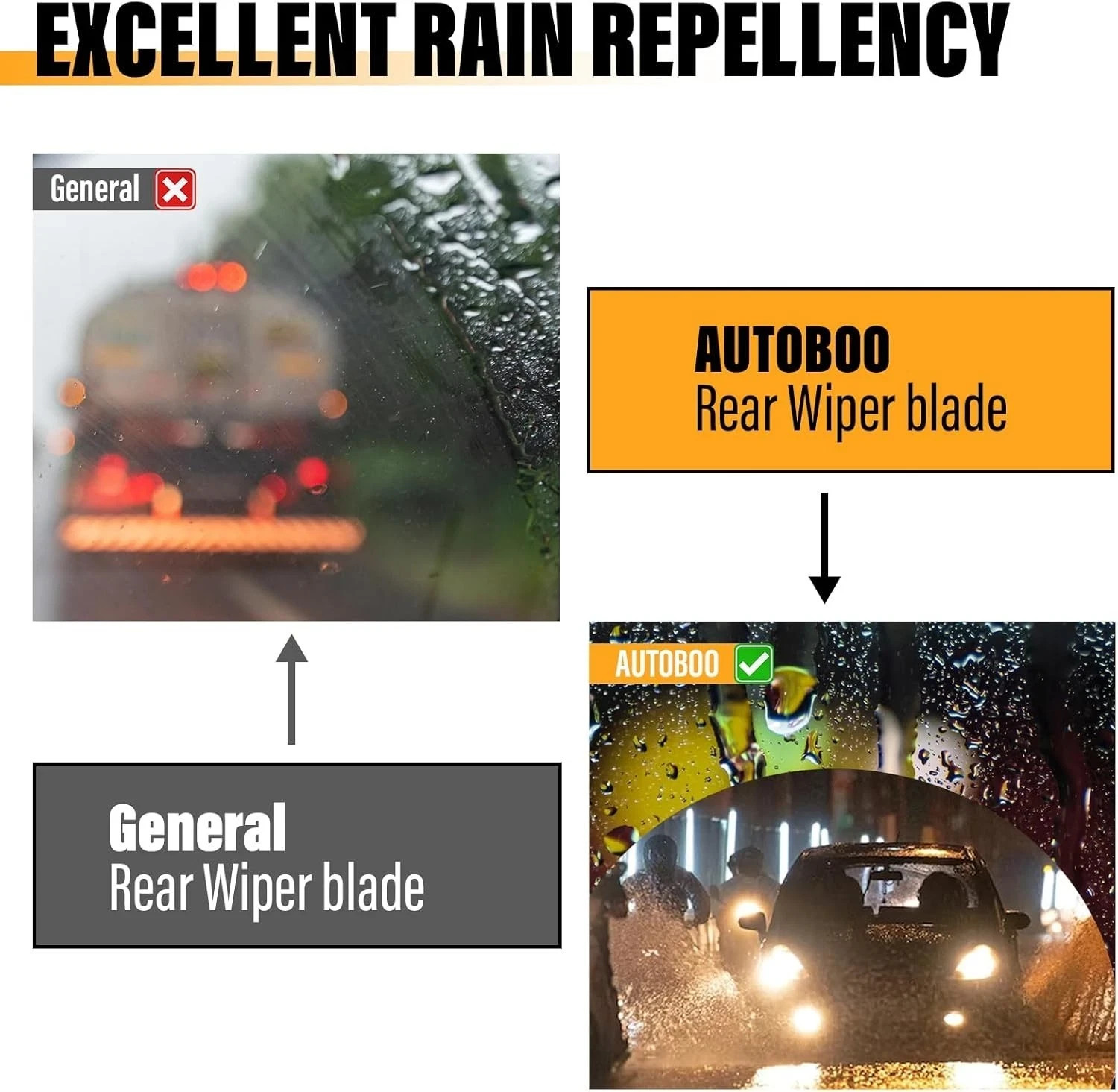 AUTOBOO 12 Inch Rear Wiper Blade Replacement for Toyota Rav4 2001-2023