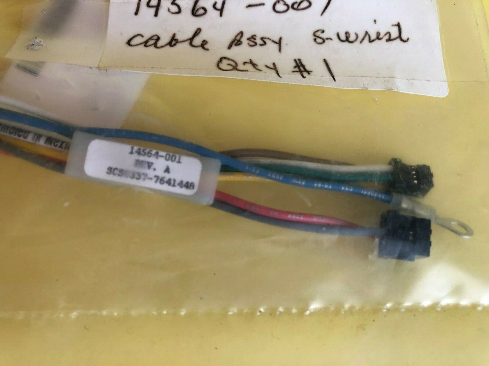 Asyst New Surplus cable Assy S-wrist 14564-001 rev. A