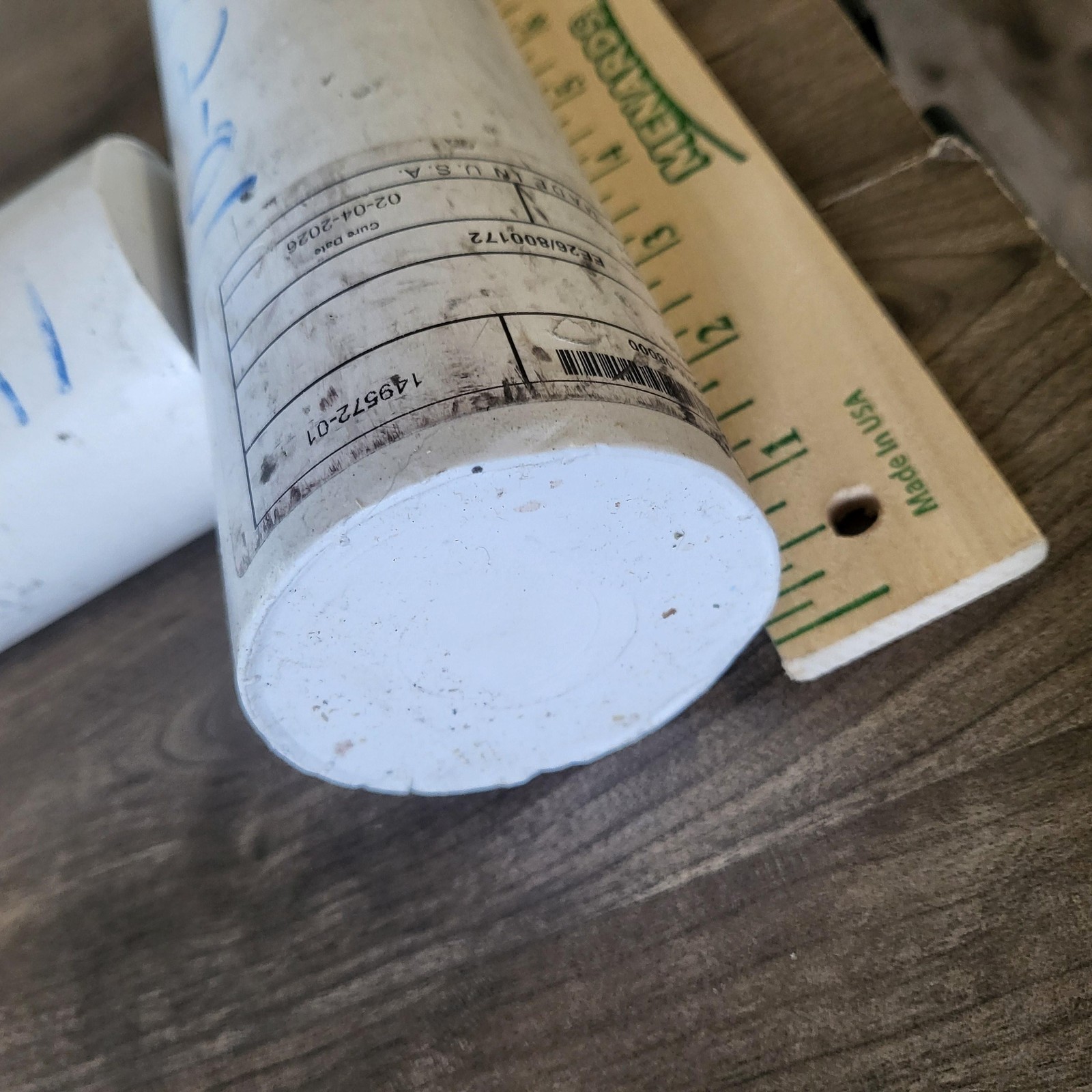 15% Mineral PTFE Round Rod Stock PTRB250M-08000 2-1/2 In Dia White Lot 2 USA