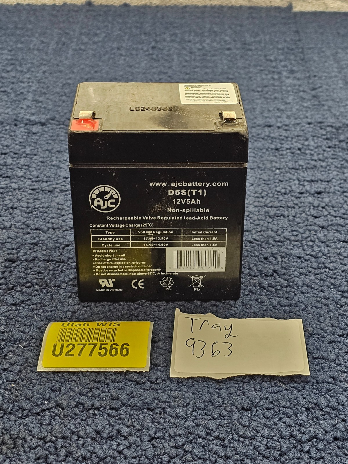 AJC DS5(T1) 2V 5Ah Non-Spillable Rechargeable Valve Regulated Lead-Acid Battery