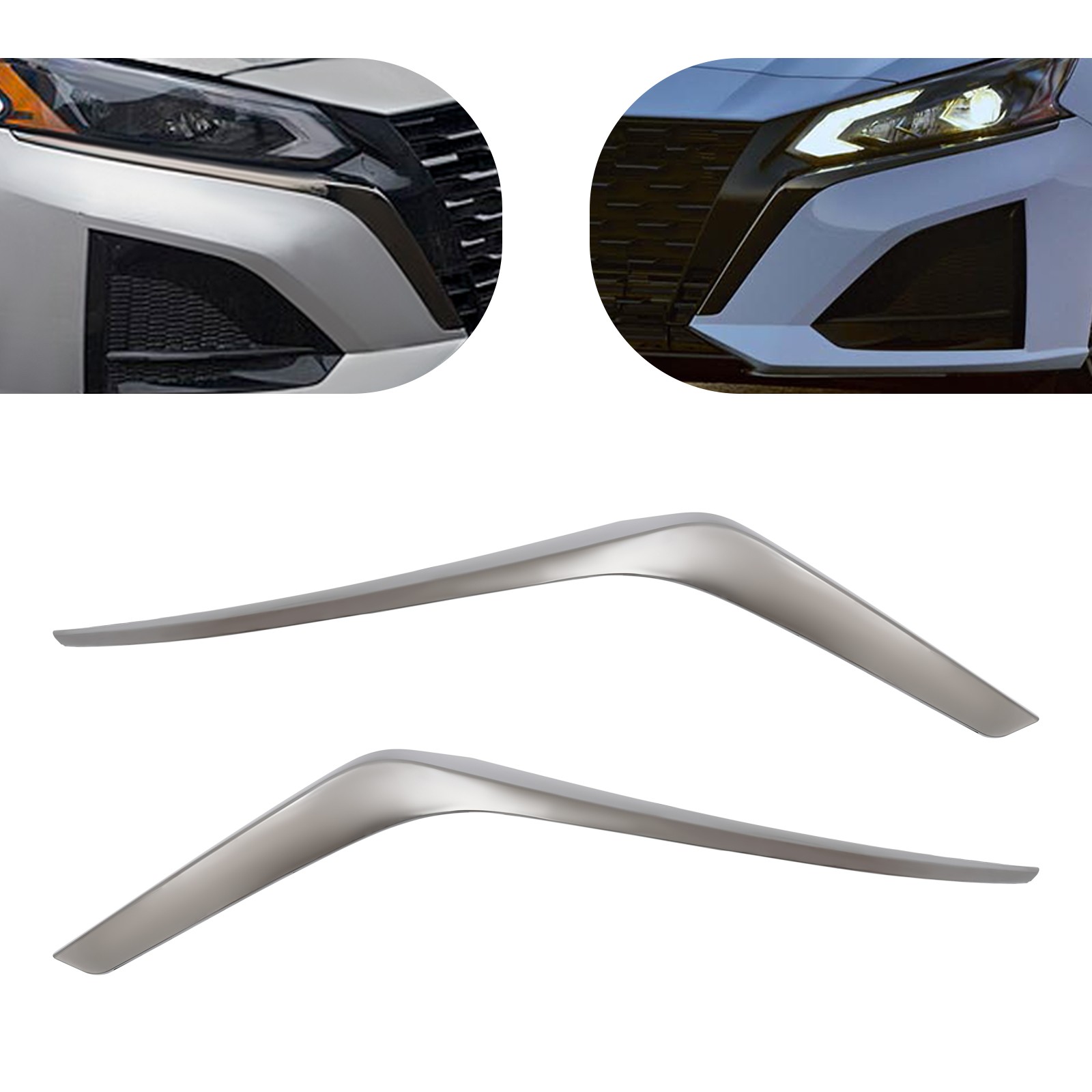 Driver&Passenger Side Front 2* Grille Molding Trims For 2023-2024 Nissan Altima