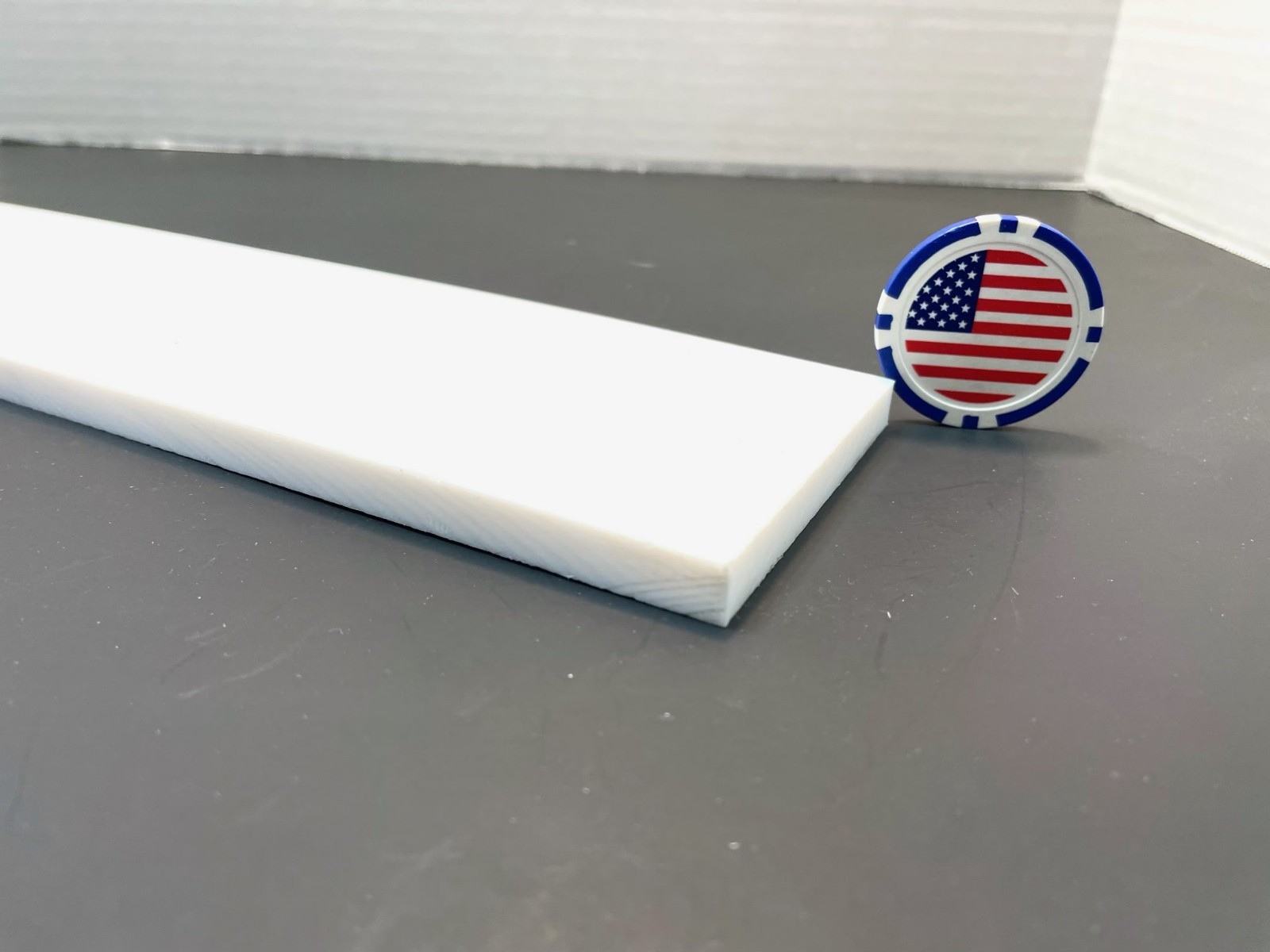 PTFE (Teflon) Virgin Bar 3/8″ – .375″ Thick x 3″ Wide x 12″ Long White