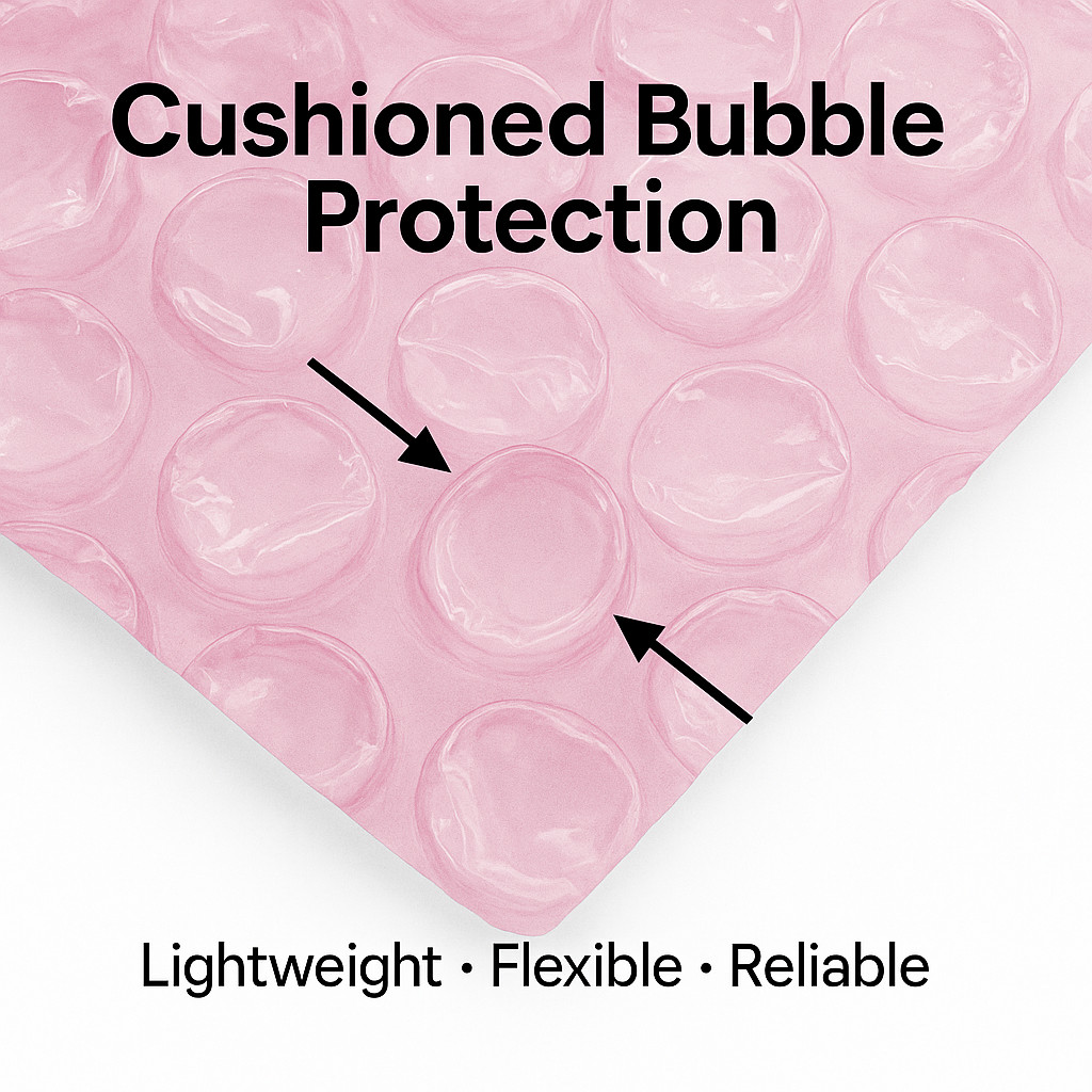 6×8.5 Anti-Static Bubble Out Pouches Bags Wrap Cushioning Self Seal, Pink