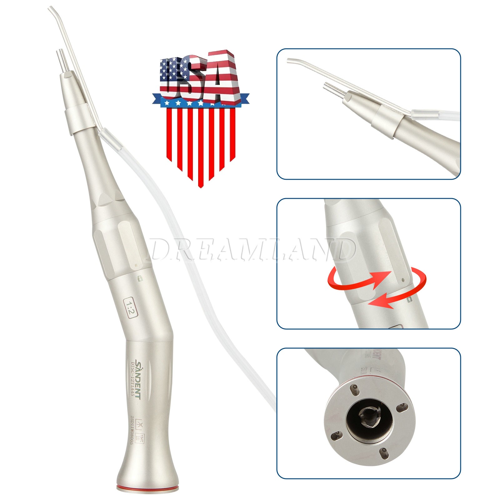 Dental Surgical Handpiece 20° Angle Straight Attachment 1:2 E-type NSK Style