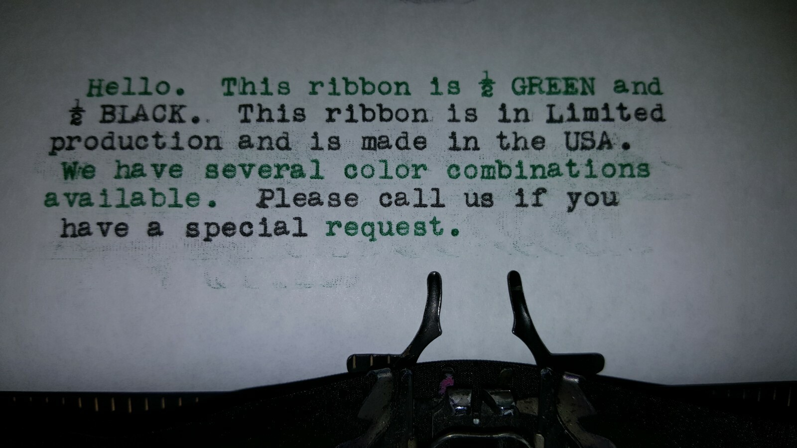 Royal Citadel Manual Typewriter Ribbon with custom color options