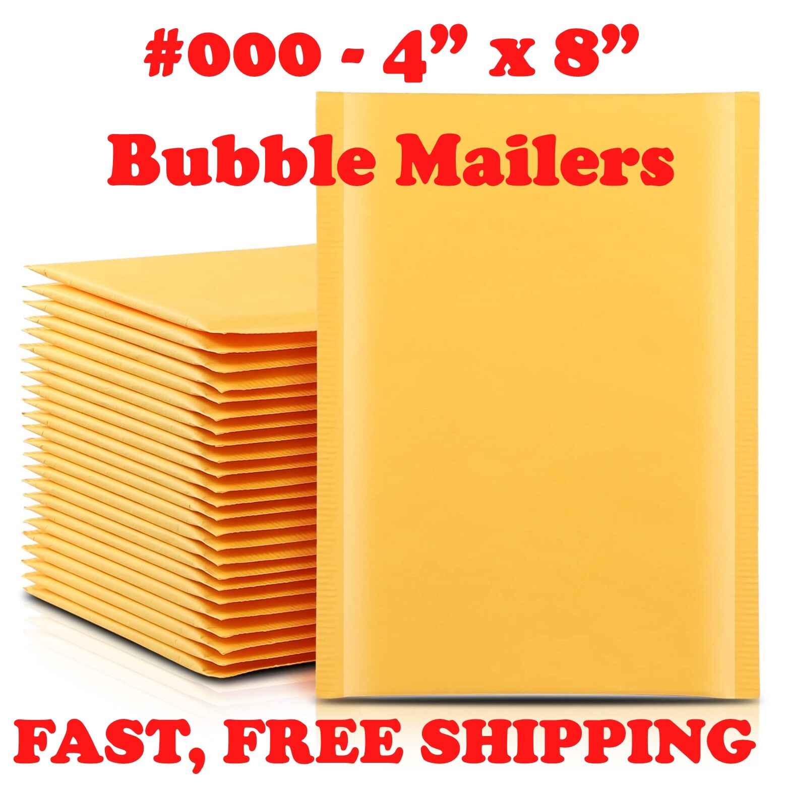 #000 4×8 KRAFT BUBBLE MAILERS SELF SEAL SHIPPING BAGS ENVELOPES PADDED 4×7