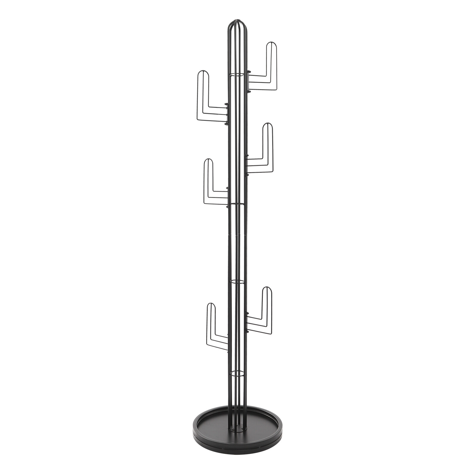 Freestanding Coat Rack Black Clothing Rack Stand Cactus Shape Clothing Stand