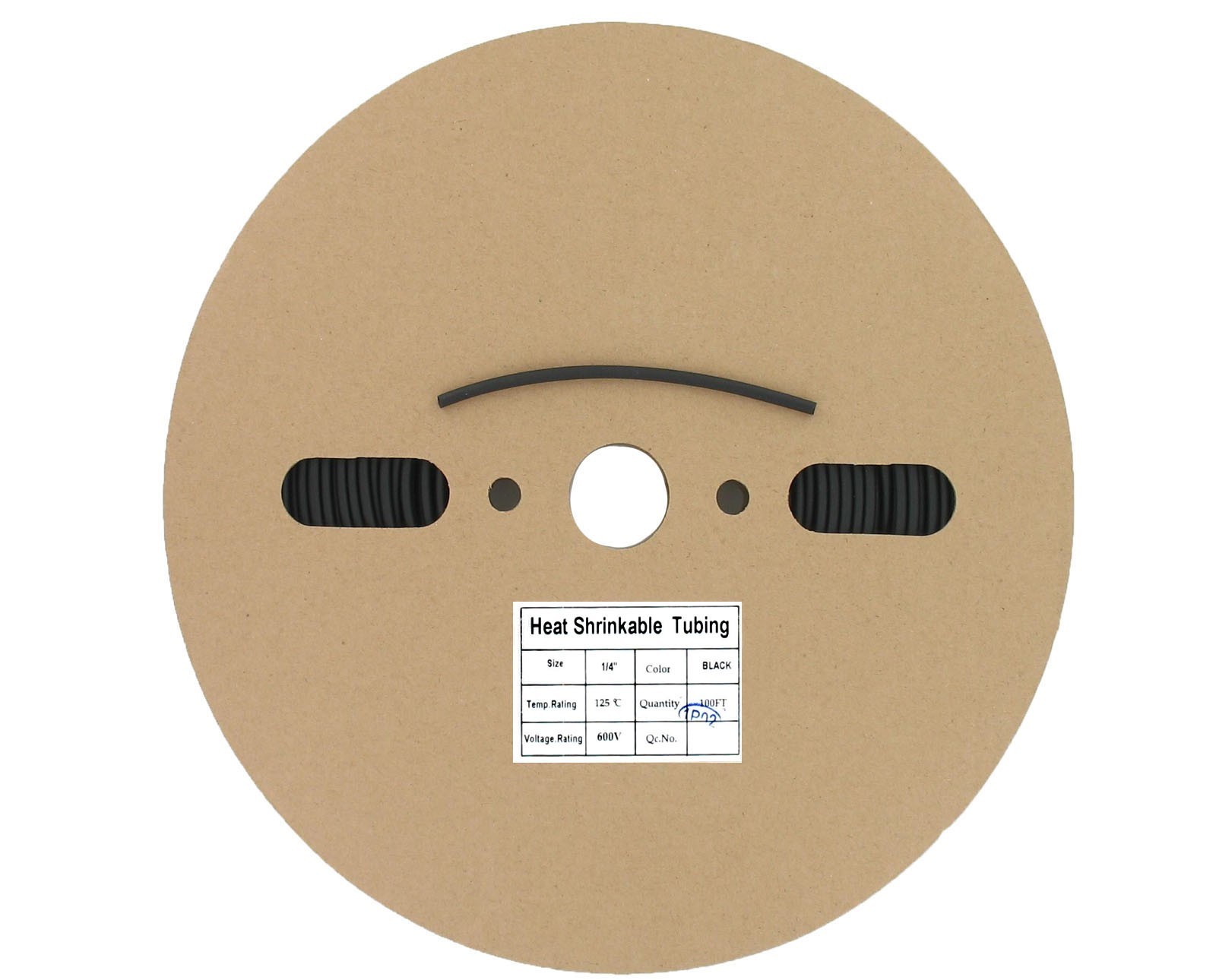 100 Ft 1/4″ ID (6.4mm) Black Polyolefin Heat Shrink Halogen-Free RoHS cULus