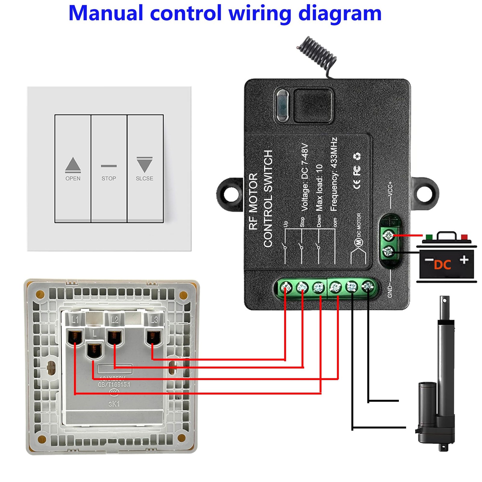 Forward Reverse Remote Switch,Linear Actuator 12V Remote Control Switch,DC7V4…