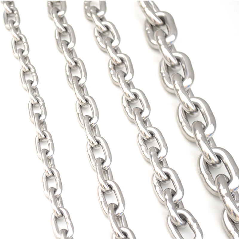 304 Stainless Steel Long Links Chain 1.2mm~12mm Welded Security Links Hanging