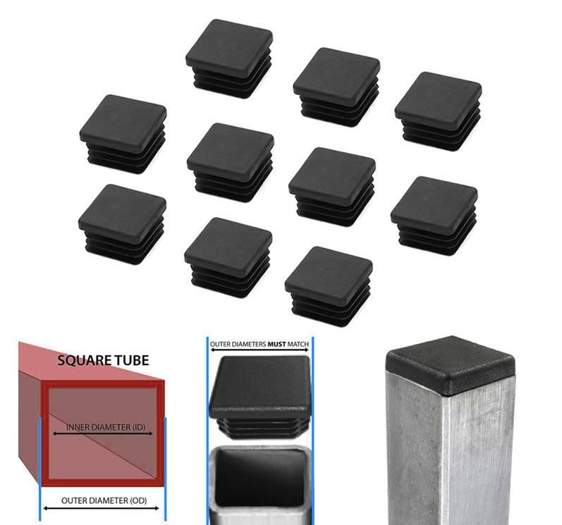 10pc 1″ inch Square Tube Hole Plug Plastic End Cap 1×1 Inch Tubing Insert Glide