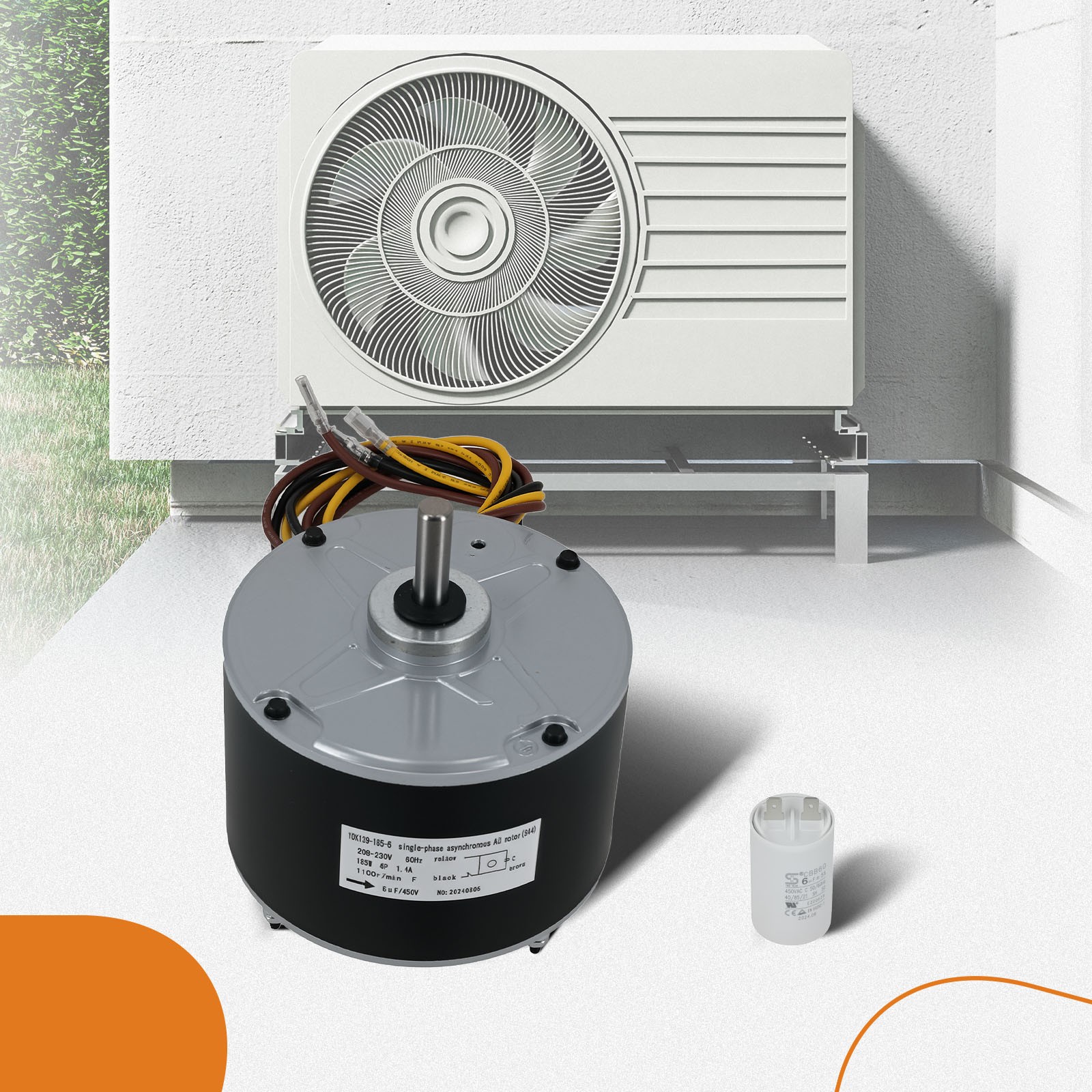 Heater Blower Fan Motor Condenser For Carrier HC39GE237 1.4 Amps 5KCP39EGS070S