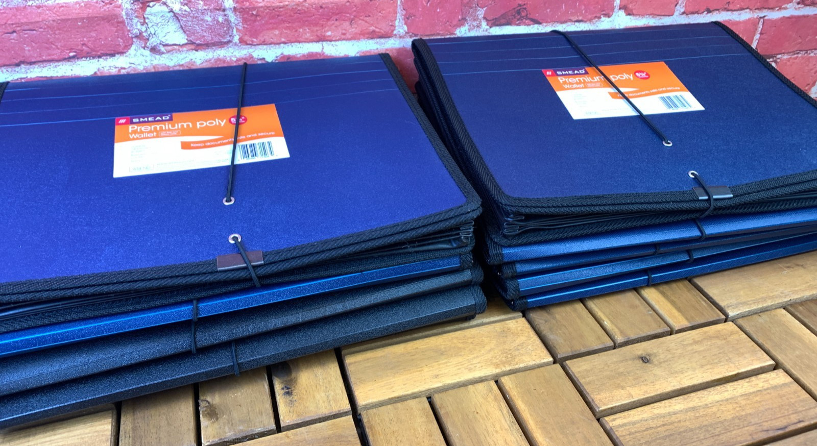 Lot of 10 Smead 71503/71500 Blue/Black PREMIUM POLY WALLETS 8.50″ X 11″ X 5.25″