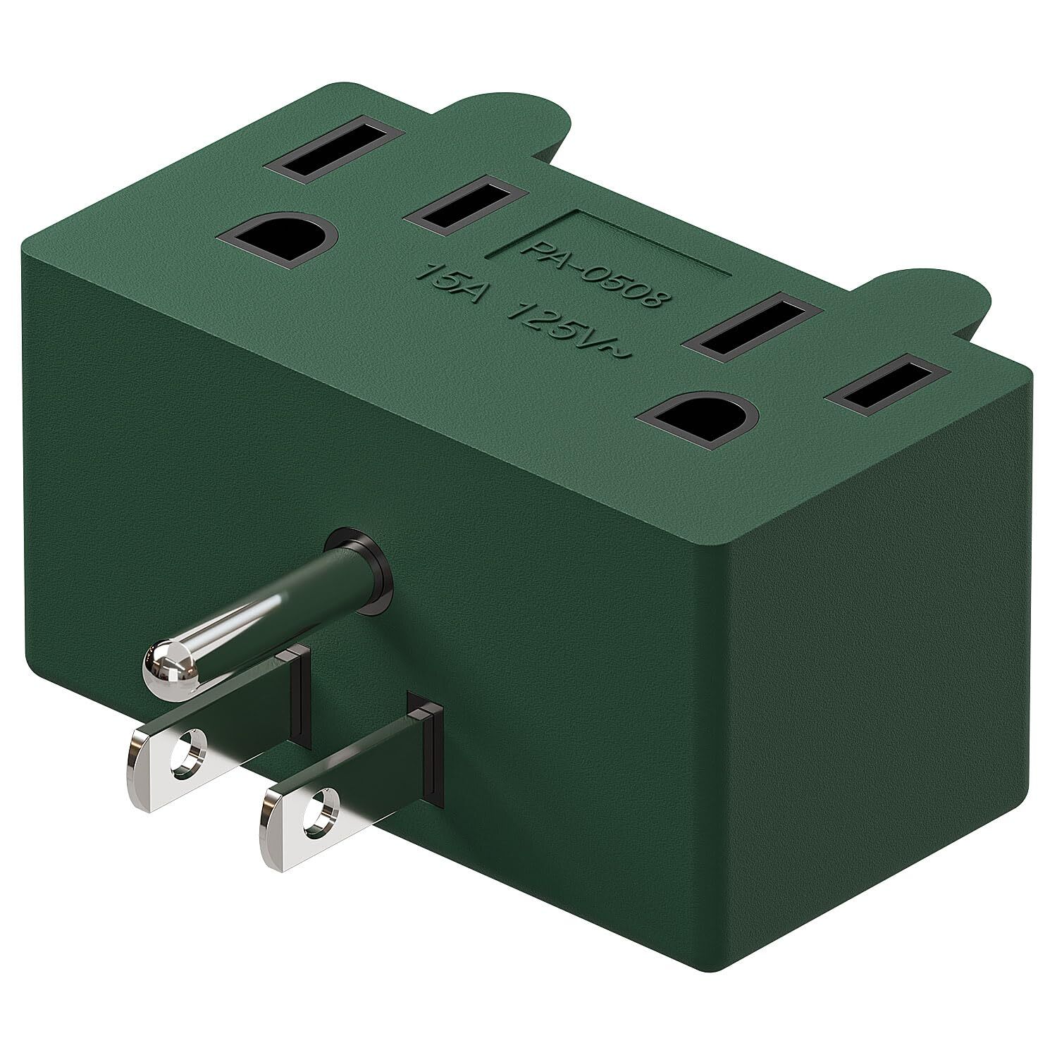 90 Degree Right Angled Adaptor USA 3 Prong Male Female Power Adapter Green PA