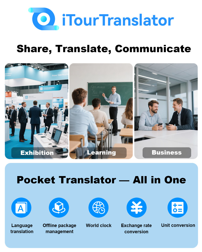 iTour D-Lite Dual-Screen Real-Time Language Translator Device – Detachable