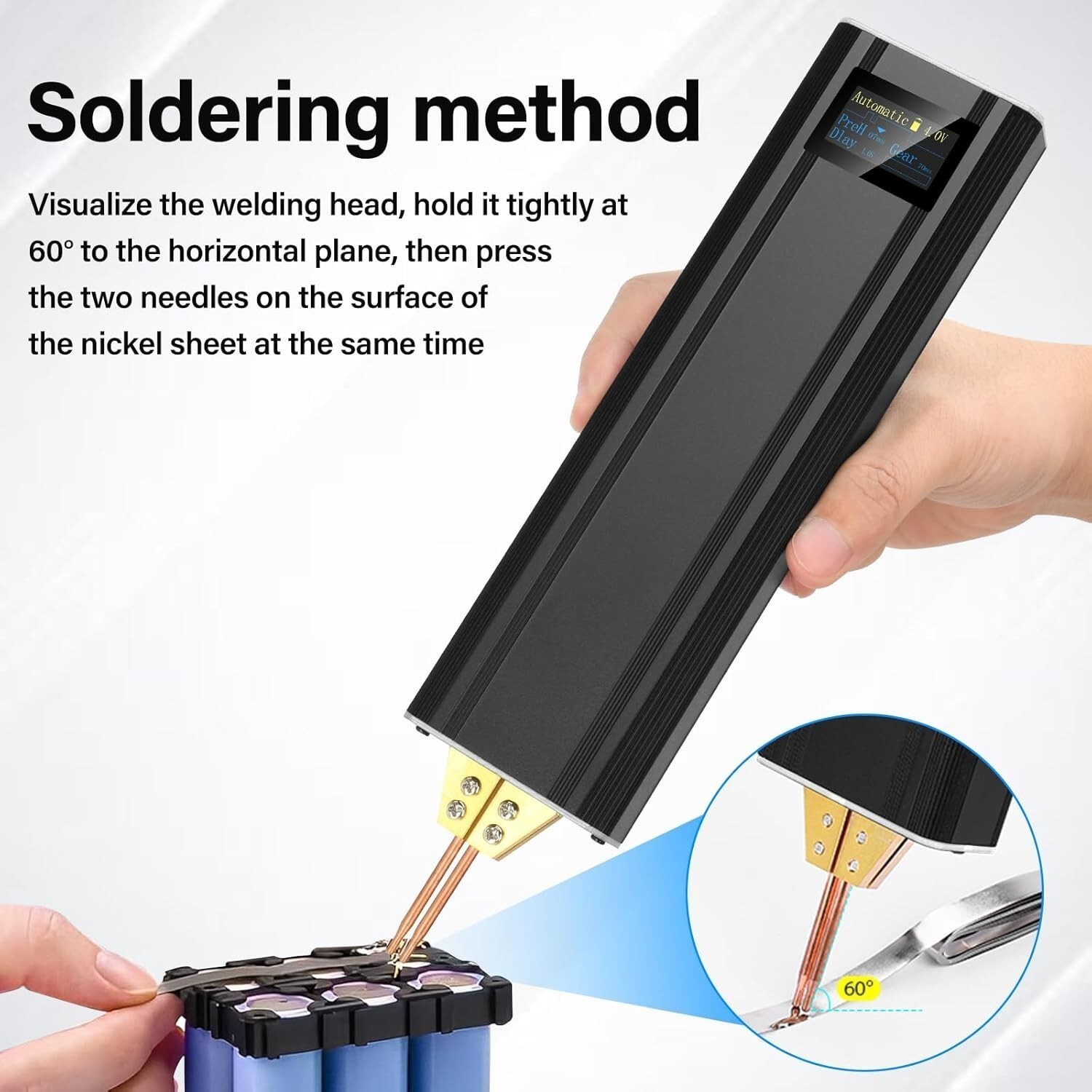 Battery Spot Welder 5000mAh Battery Portable Led Spot Welder for 18650 26650