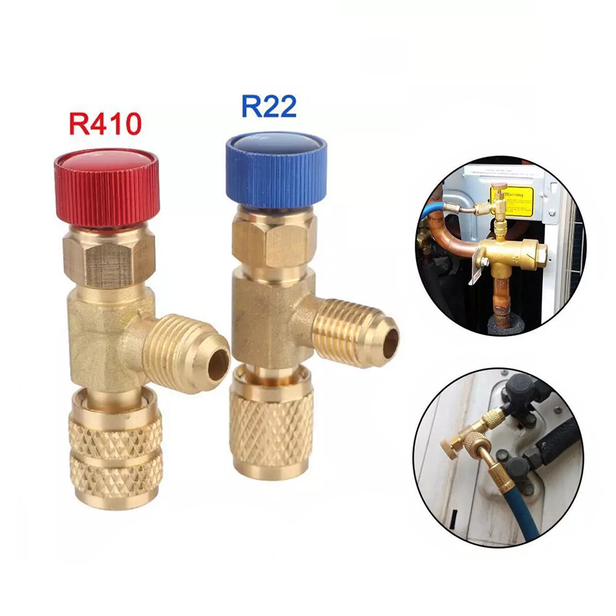 2PCS R410 R22 Refrigerant Service Charging Shut off Adapter Control Valve HVAC