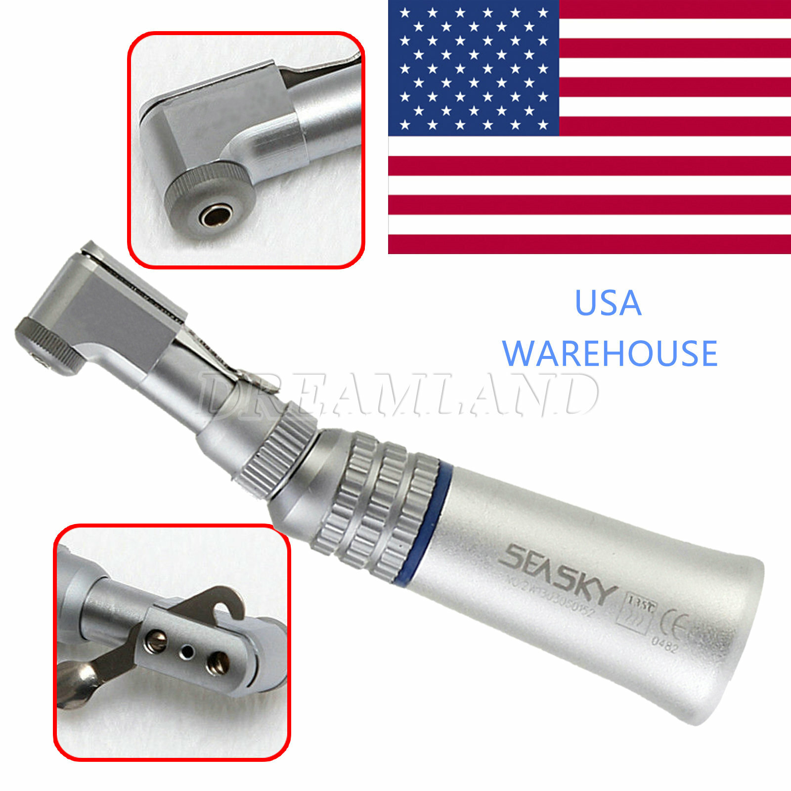 USA SEASKY Dental Slow Low Speed Handpiece Contra Angle Latch E-Type YP 1-10 PCS